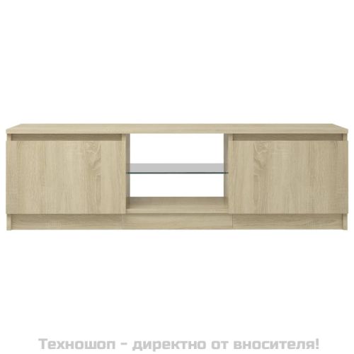 ТВ шкаф с LED осветление, дъб сонома, 120x30x36 см