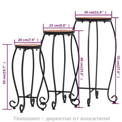 Мозаечни маси, 3 бр, теракота, керамика