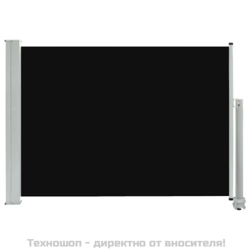 Прибираща се дворна странична тента, 80x300 см, черна