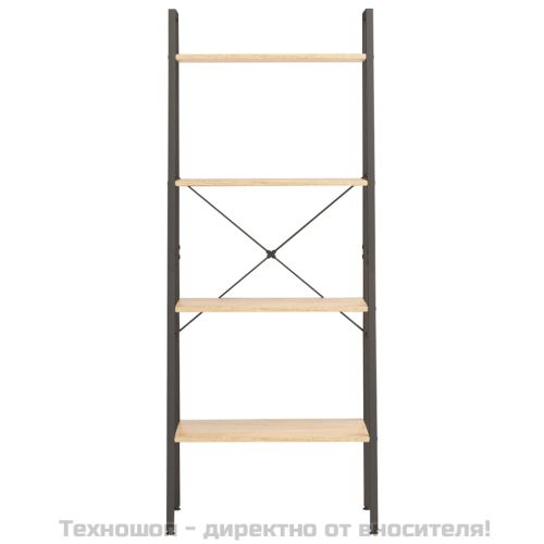 Стояща етажерка с 4 рафта светлокафяво и черно 56x35x140 см