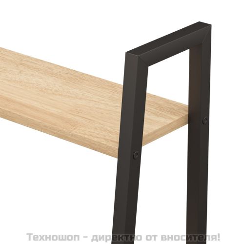 Стояща етажерка с 4 рафта светлокафяво и черно 56x35x140 см
