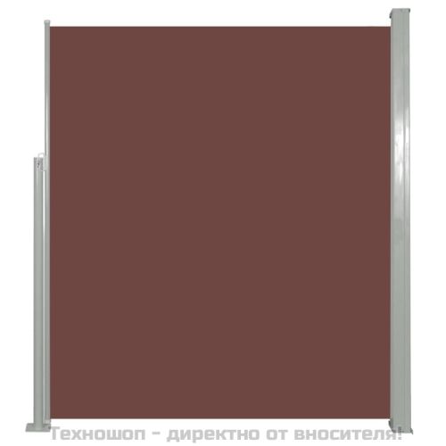 Прибираща се странична тента, 160х500 см, кафява