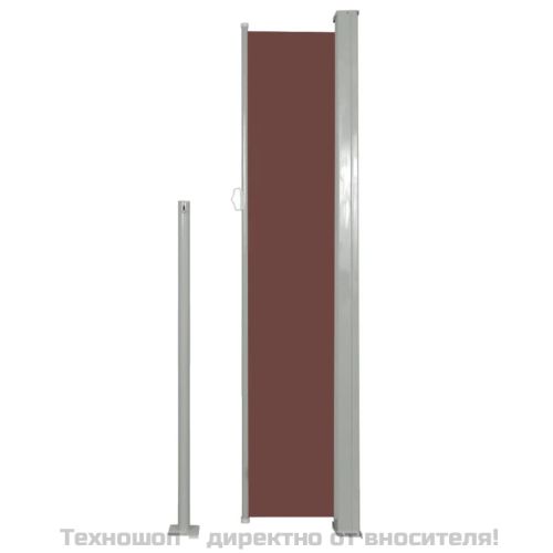Прибираща се странична тента, 160х500 см, кафява