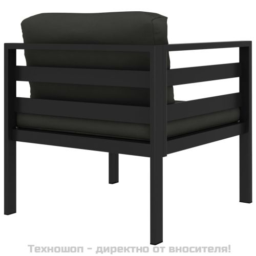 Модулен ъглов диван, 1 бр, с възглавници, алуминий, антрацит