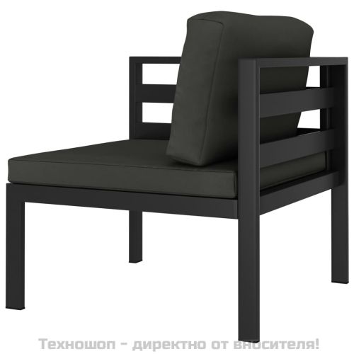 Модулен ъглов диван, 1 бр, с възглавници, алуминий, антрацит