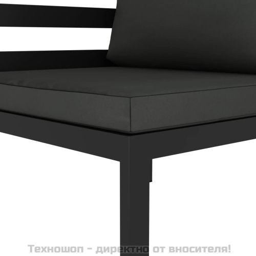 Модулен ъглов диван, 1 бр, с възглавници, алуминий, антрацит