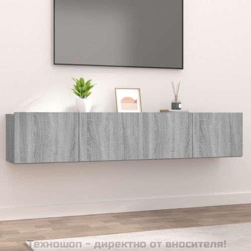 ТВ шкафове, 2 бр, сив сонома, 80x30x30 см, инженерно дърво