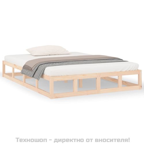 рамка за легло 135x190 см Double масивна дървесина