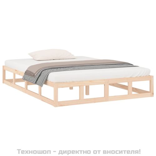 рамка за легло 135x190 см Double масивна дървесина