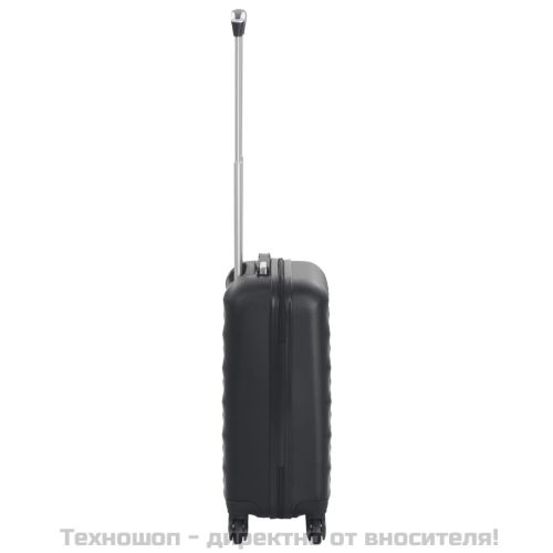 Твърд куфар с колелца, черен, ABS