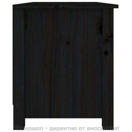 Пейка за обувки Черен 70x38x45,5 см масивна борова дървесина