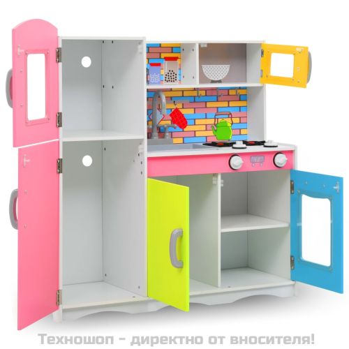 Детска кухня за игра, МДФ, 80x30x85 см, многоцветна