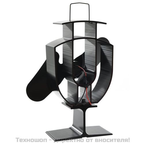 Вентилатор за печка за топъл въздух, 2 перки, черен