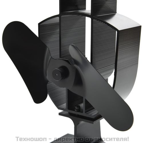 Вентилатор за печка за топъл въздух, 2 перки, черен