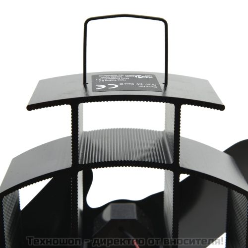 Вентилатор за печка за топъл въздух, 2 перки, черен