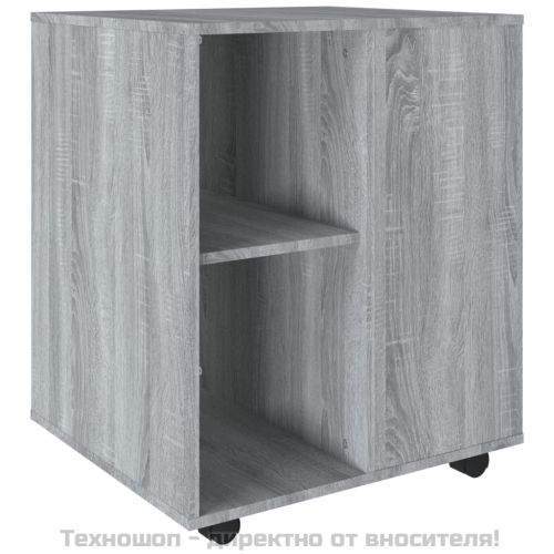 Шкаф с колелца, сив сонома, 60x53x72 см, инженерно дърво
