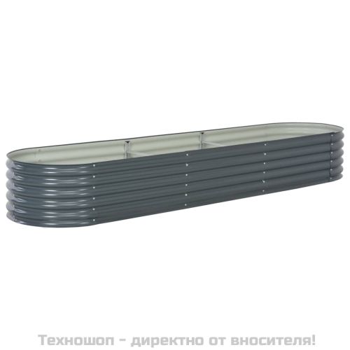 Градинска висока леха 320x80x44 см поцинкована стомана сива