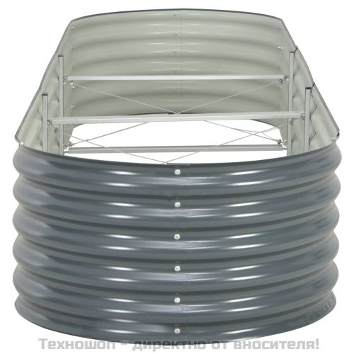 Градинска висока леха 320x80x44 см поцинкована стомана сива