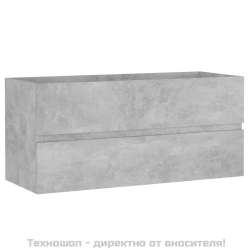Долен шкаф за мивка, бетонно сив, 100x38,5x45см инженерно дърво