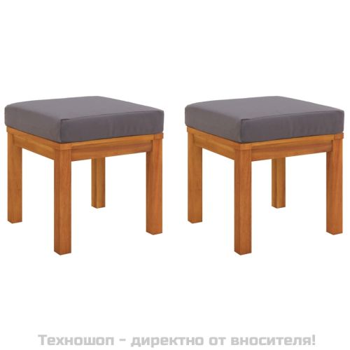 Градински трапезен комплект 3 части с възглавници акация масив