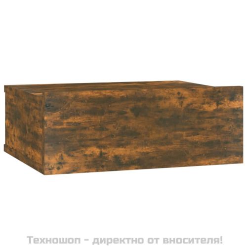 Плаващо нощно шкафче, опушен дъб, 40x30x15 см, инженерно дърво