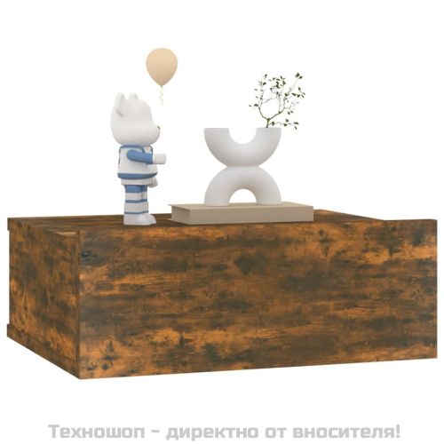 Плаващо нощно шкафче, опушен дъб, 40x30x15 см, инженерно дърво
