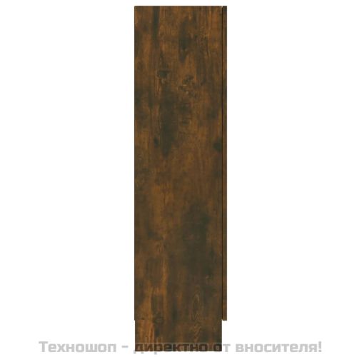 Шкаф витрина, опушен дъб, 82,5x30,5x115 см, инженерно дърво