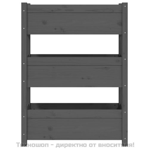 Плантер, сив, 77x25x104,5 см, борово дърво масив
