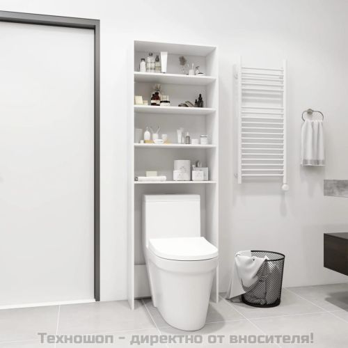 Шкаф за пералня, бял, 64x24x190 см