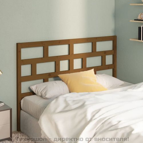 Горна табла за легло, меденокафява, 146x4x100 см, бор масив