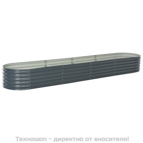 Градинска висока леха 400x80x44 см поцинкована стомана сива