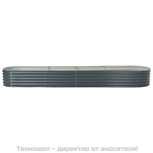 Градинска висока леха 400x80x44 см поцинкована стомана сива
