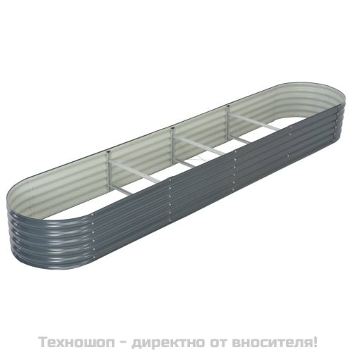 Градинска висока леха 400x80x44 см поцинкована стомана сива