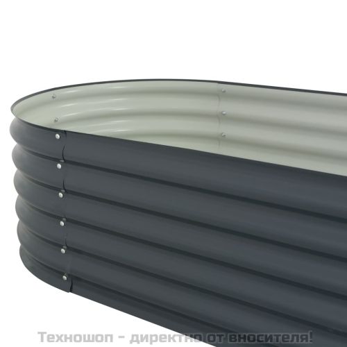 Градинска висока леха 400x80x44 см поцинкована стомана сива