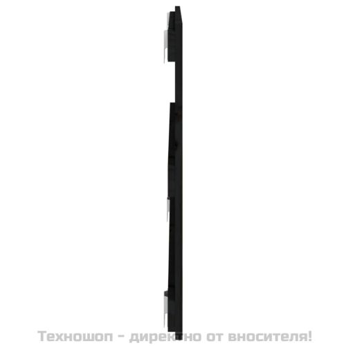 Стенна табла за спалня, черна, 95,5x3x60 см, борово дърво масив