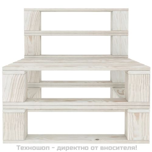 Градинска среден диван от палети, дърво, бял