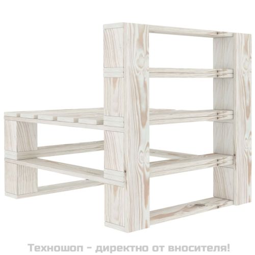 Градинска среден диван от палети, дърво, бял