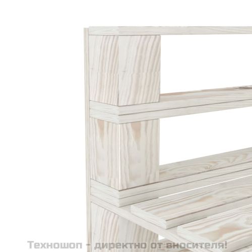 Градинска среден диван от палети, дърво, бял