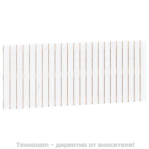 Стенна табла за спалня, бяла, 147x3x60 см, борово дърво масив