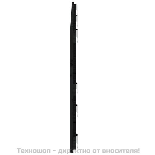 Стенна табла за спалня, черна, 147x3x60 см, борово дърво масив