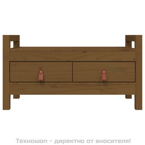 Пейка за антре меденокафява 80x40x43 см борово дърво масив