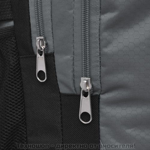 Раница, ученическа, 40 л, черно и сиво