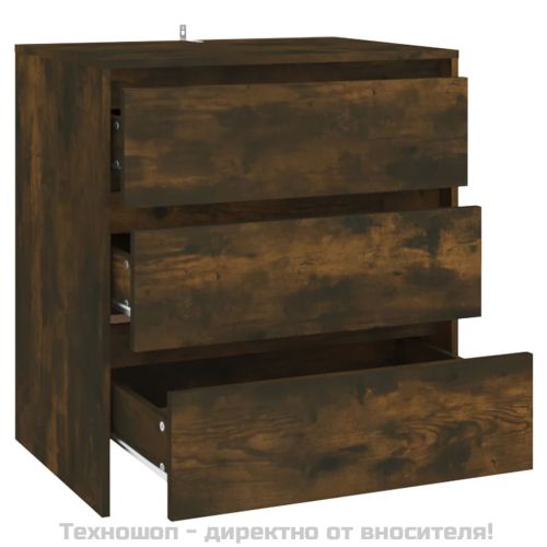 Сайдборд, опушен дъб, 70x41x75 см, инженерно дърво