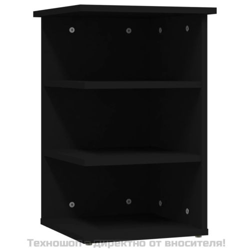 Страничен шкаф, черен, 35x35x55 см, инженерно дърво