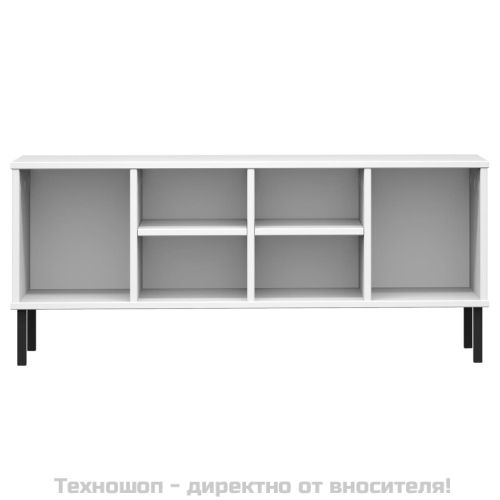 Етажерка за обувки с метални крака бяла 106x35x45 см масив OSLO