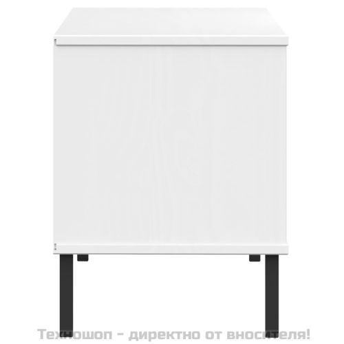 Етажерка за обувки с метални крака бяла 106x35x45 см масив OSLO