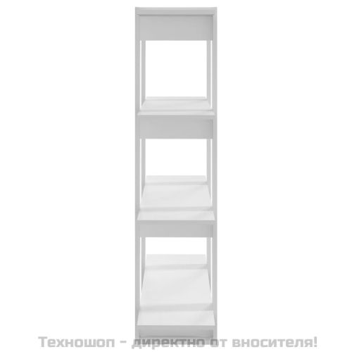 Библиотека/разделител за стая, бяла, 100x30x123,5 см