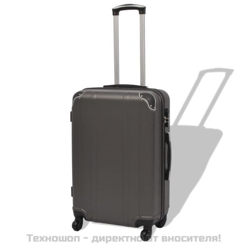 Комплект от 4 броя твърди куфари на колелца, антрацитно черно