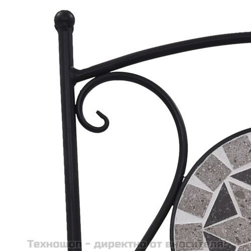 Мозаечни бистро столове, 2 бр, сиви