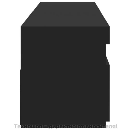 ТВ шкафове, 2 бр, с LED осветление, черни, 75x35x40 см